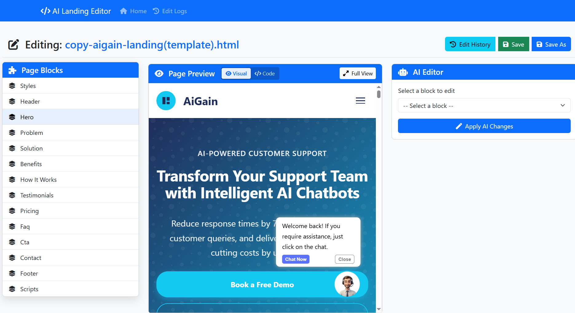 AI Landing Screenshot 1