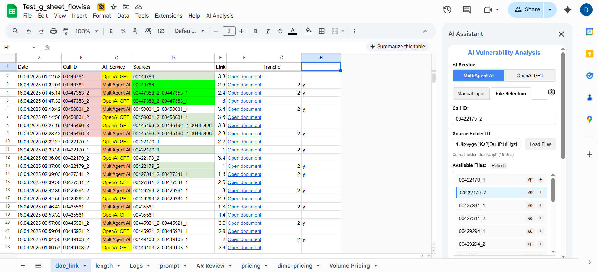 AI Call Analytics Screenshot 2